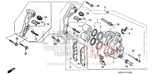 FRONT BRAKE CALIPER CR250RS de 1995
